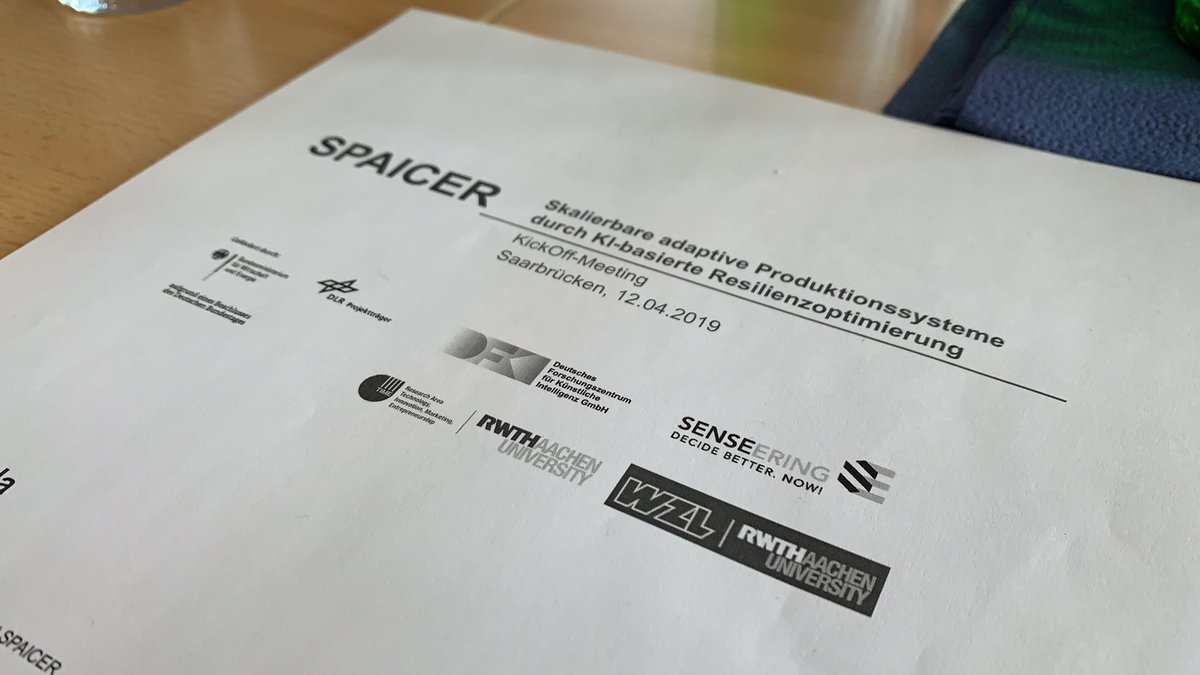 DanielTrauth's tweet photo. Today, @DFKI, @rwth_wzl and @RWTH_TIME kicked-off the @BMWi_Bund project #SPAICER. In the coming weeks/months we will report diligently on #AI based #ResilientManagement in the #InternetOfProduction and #Fineblanking in particular. @Feintool @masscustom @wmaass #AWK2020 https://t.co/57Fggn2oI8