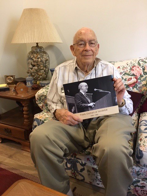 vutvnews's tweet photo. These photos of former VU Library Director Frank Grisham were taken yesterday. In episodes 2 &amp; 4 of our News Knowledge podcast, we talked with him about his role in the early days of our archive, and he spoke at our 50th anniversary celebration last year: https://t.co/bINncwql0c https://t.co/LzwSxrX0Ei