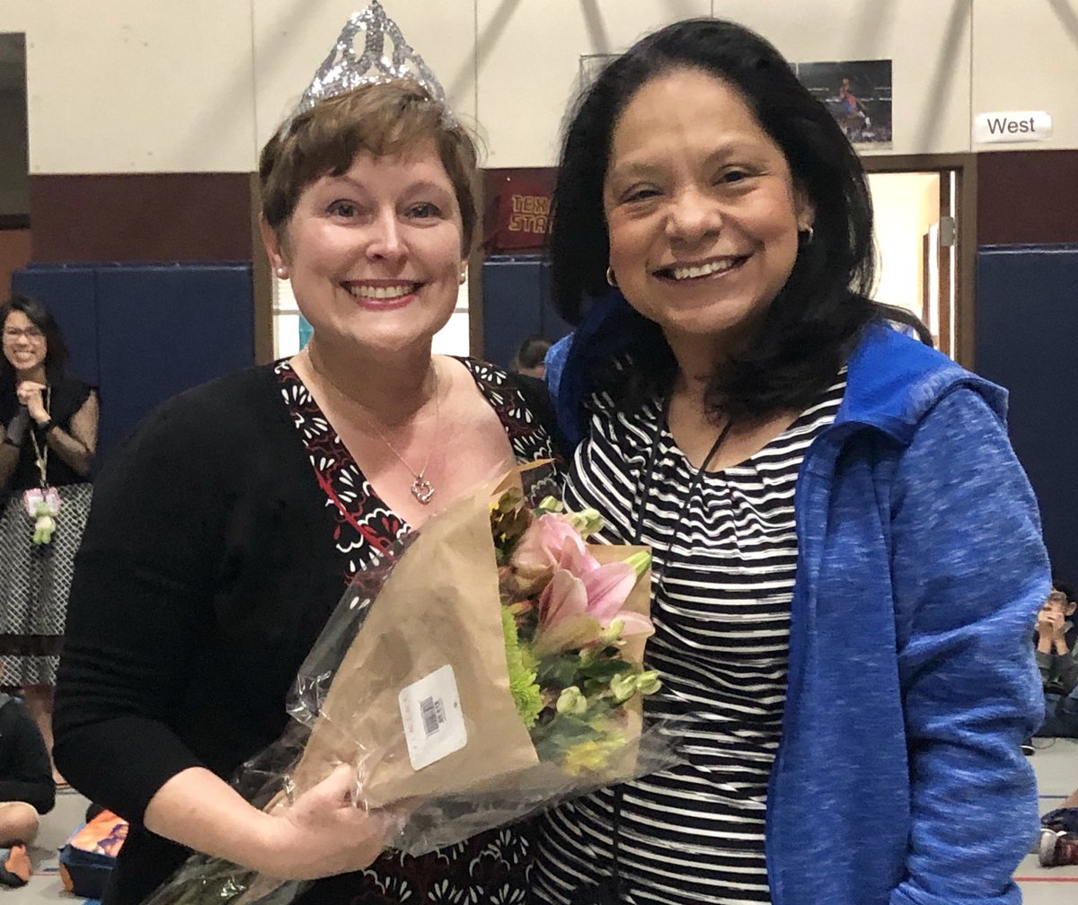 ManorEELC's tweet photo. Huge congratulations to our #ManorElementary Teacher of the Year, our #librarian and #birthdaygirl, Ms. Pettitte! We love you so! Thank you! @ManorISD https://t.co/ws8uYsfa6V