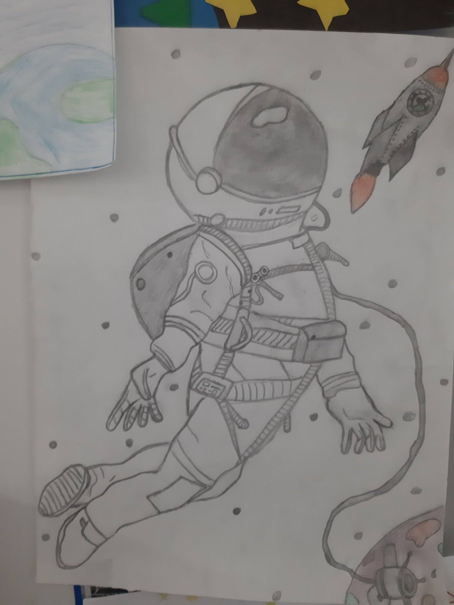 Рисунок ко Дню космонавтики