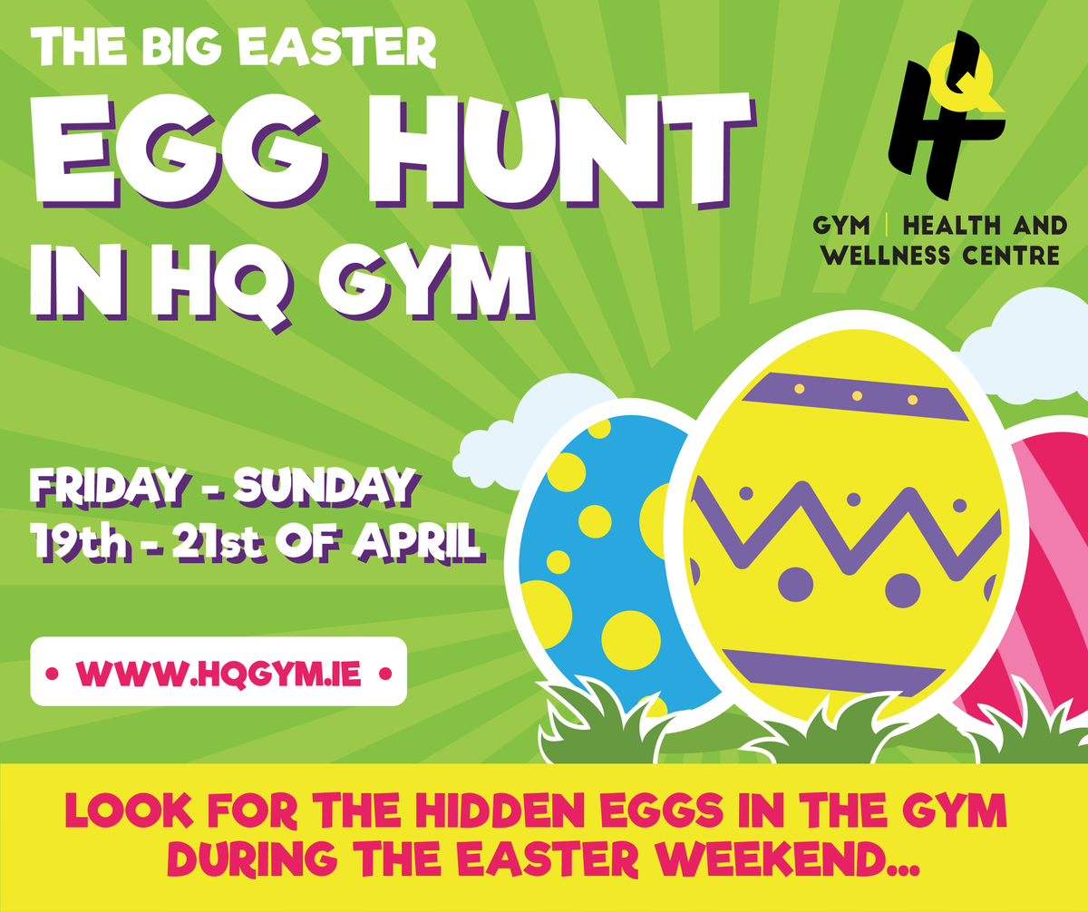 The Easter Bunny is going to visit us at HQ this Easter weekend! Make sure you join us for the Big Easter Egg Hunt! Keep an eye for the hidden eggs in the gym between Friday, 19th and Sunday, 21st of April!
We have a couple of exciting events coming up for you in HQ soon! 😉