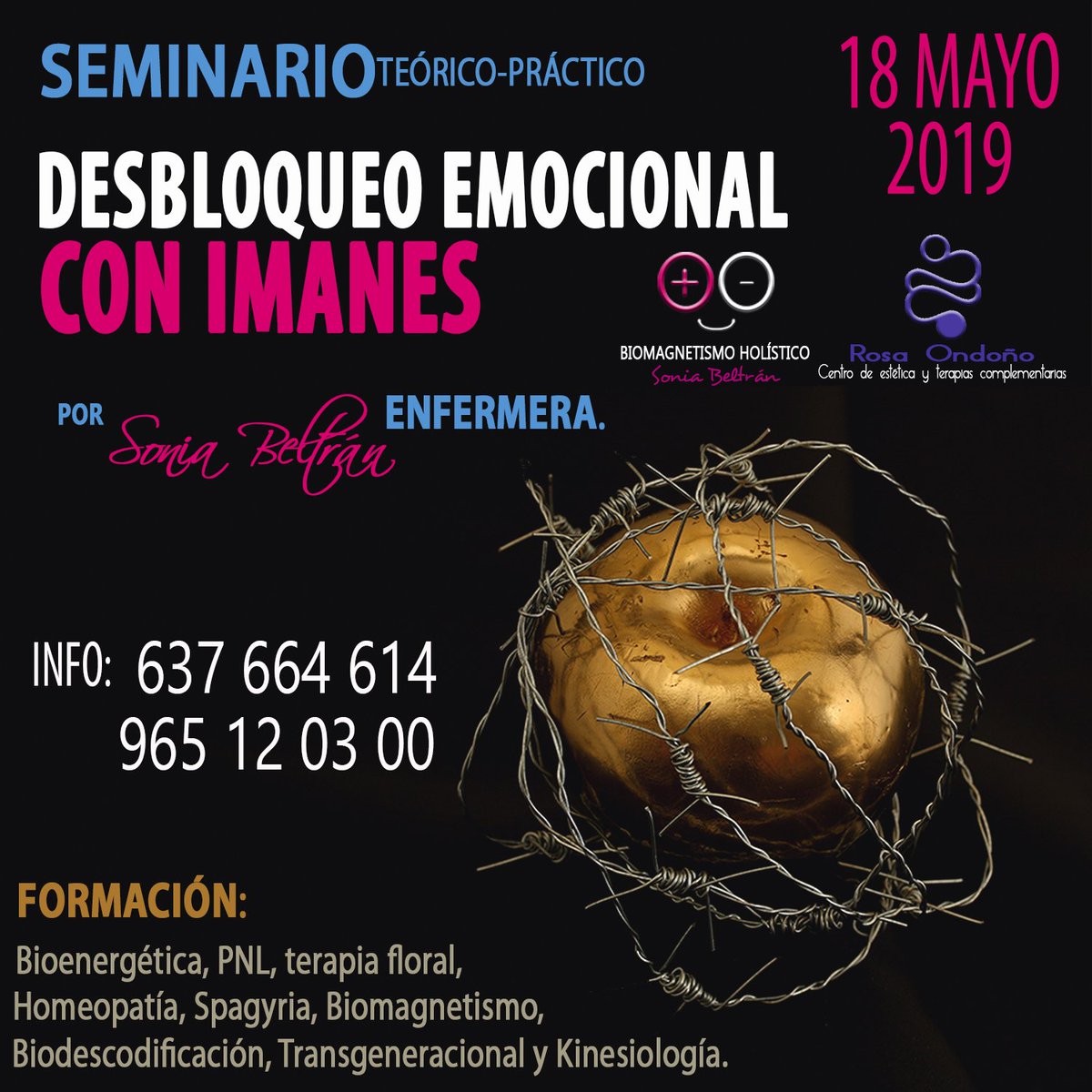 RosaOndono's tweet photo. Próximos Curso Desbloqueo Emocional con Imanes. Impartido por Sonia Beltrán Abierto Plazo de inscripción. Plazas Limitadas. Alicante.
Rosa Ondoño Centro de Estética y Terapias Complementarias
Avda. Maisonnave, 38 Entlo. Izq 03003 Alicante.
☎️965 12 03 00 
📧info@rosaondono.com https://t.co/M5NpAsoav9