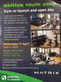 Whitton Youth Zone are having an open day and re-launching their gym.  Come and try the new equipment for free also attending will be David from ‘Gloves Up Knives Down’ and a master trainer from @MatrixFitnessUK
#achievingforchildren #matrixfitnessuk #whittonyouthzone #metpolice