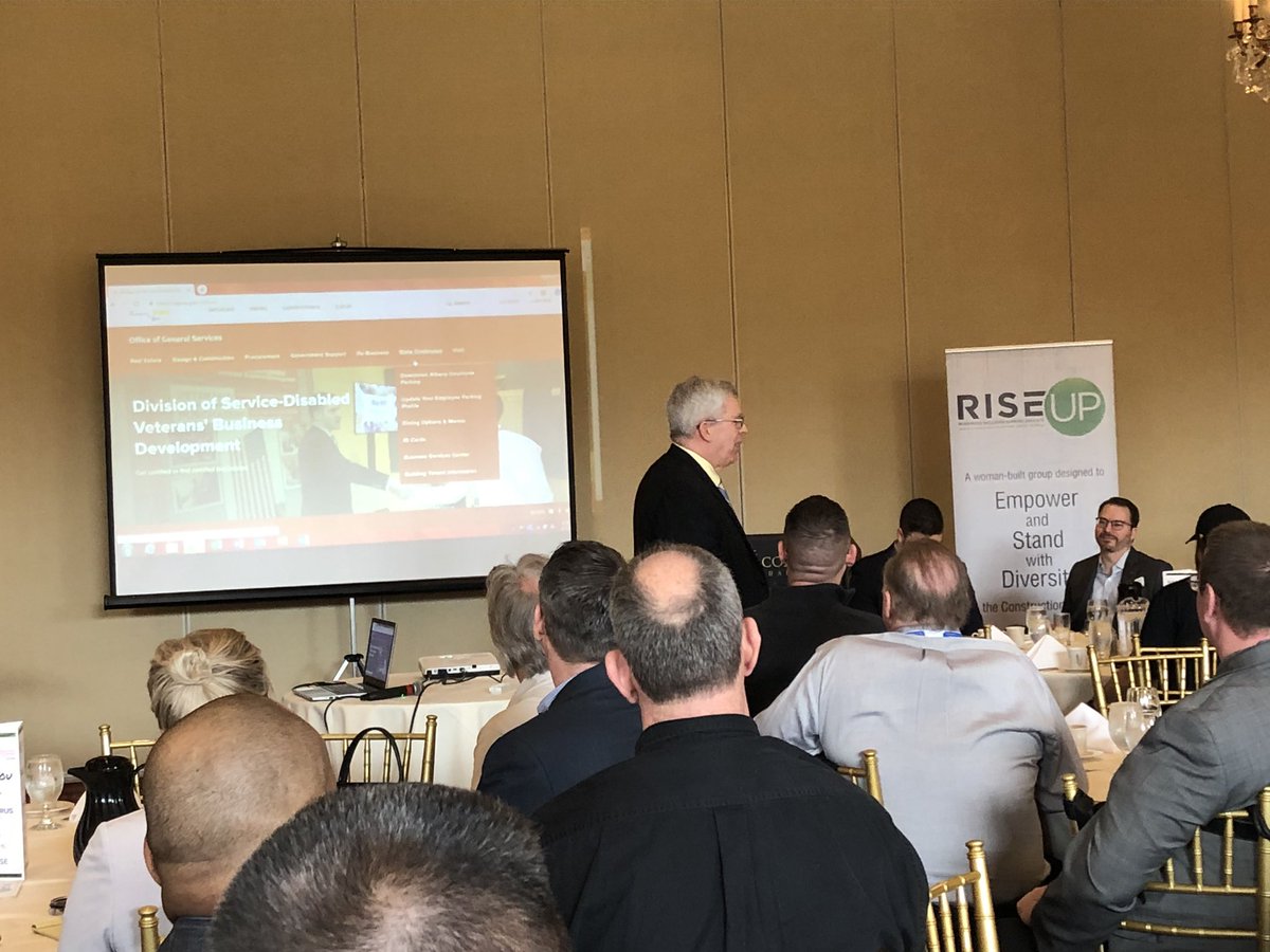gailettaro's tweet photo. Thanks to Ken Williams of NYS OGS presenting for @ConstructionExc #RiseUo on #SDVOB https://t.co/FNmv4nHzfN