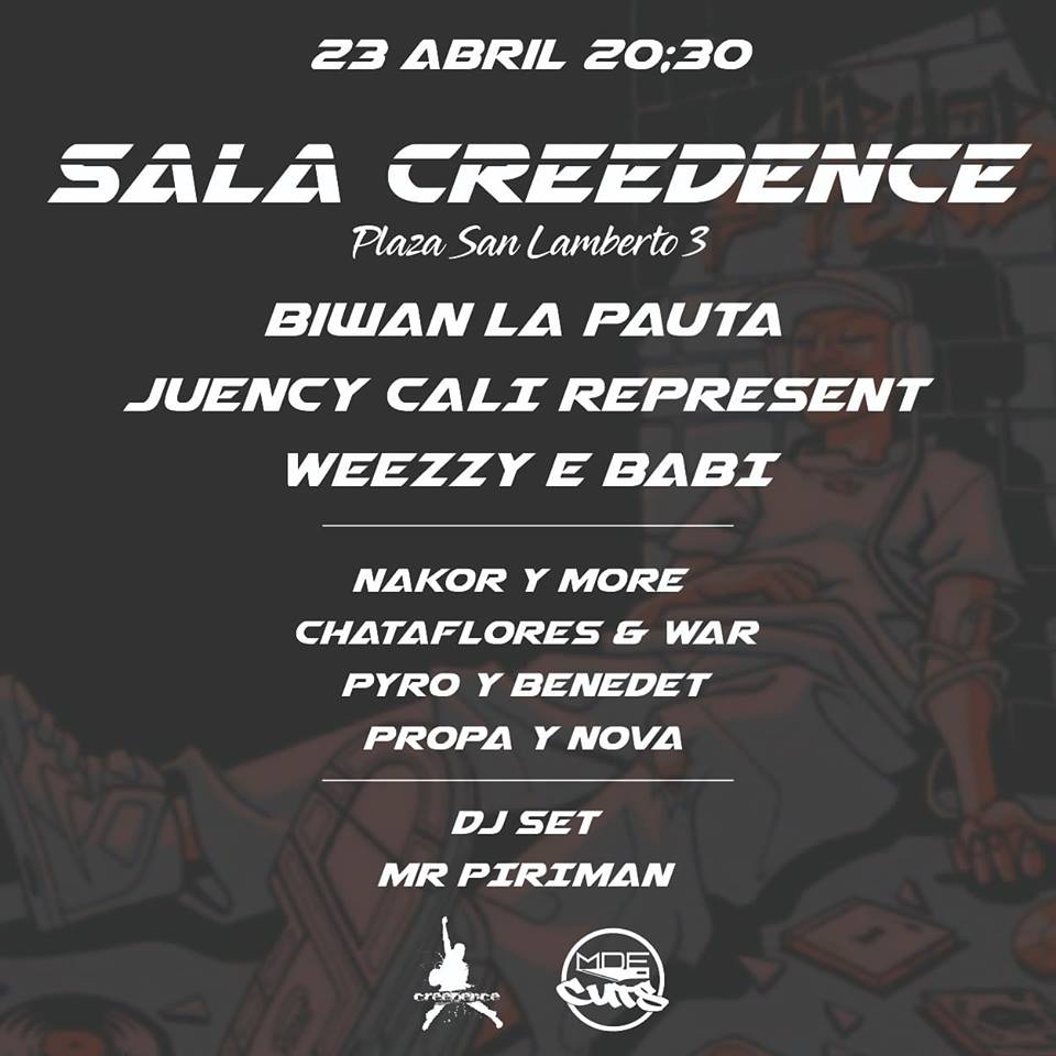 Día 23, Sala Creedence en  Pza. San Lamberto (Zgz) estaremos La Chata Flores y yo acompañando en el  escenario a un montón de artistas cañeros del panorama zaragozano. ¡¡No  os lo podéis perder!! <a href="/SalaCreedence/">Sala Creedence</a> @Outside_Records <a href="/RaquelBgirl/">La Chata Flores</a> <a href="/DJ_MR_PIRIMAN/">MR_PIRIMAN_ZGZ</a> <a href="/CasaRecords/">Casa Récords</a> #rap #zgz