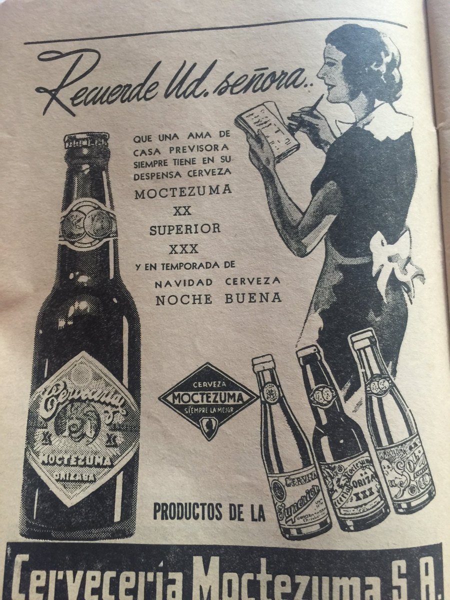 luisa__correa's tweet photo. “Recuerde Ud. Señora que un ama de casa previsora siempre tiene en su despensa cerveza” (1949) https://t.co/ENCezmRSJr