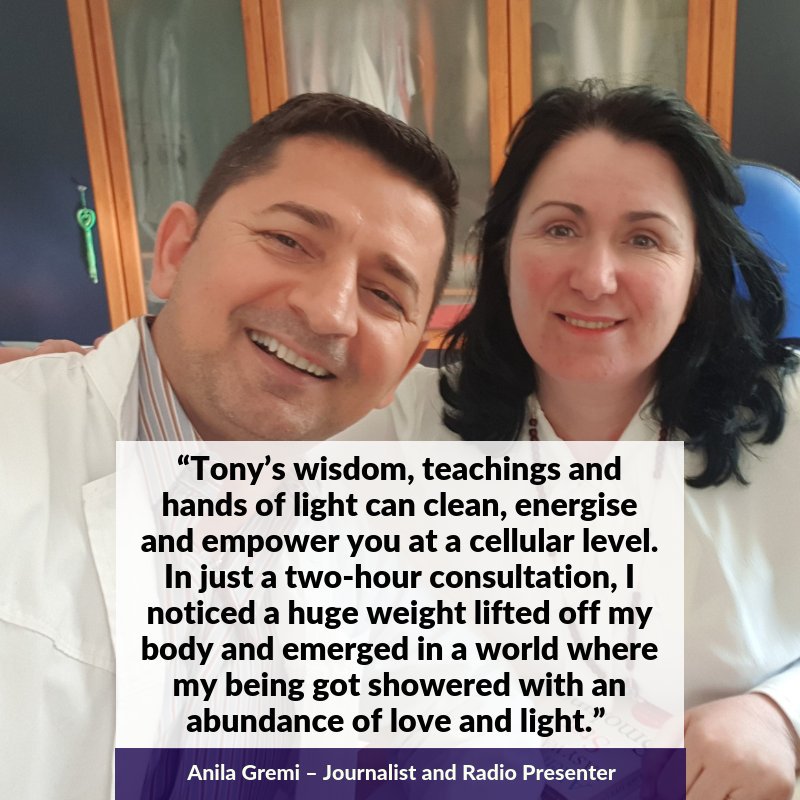 TonyJSelimi's tweet photo. Thank you Anila, the journalist and radio presenter at @LondonAlbRadio for booking a consultation and sharing your testimonial with the world. #BreakthroughCoaching #TJSeMethod #ALARM #APathToWisdom #growthmindset #personalgrowth #createyourdream #healingcrystals #loveheals https://t.co/acOQKb5z9j