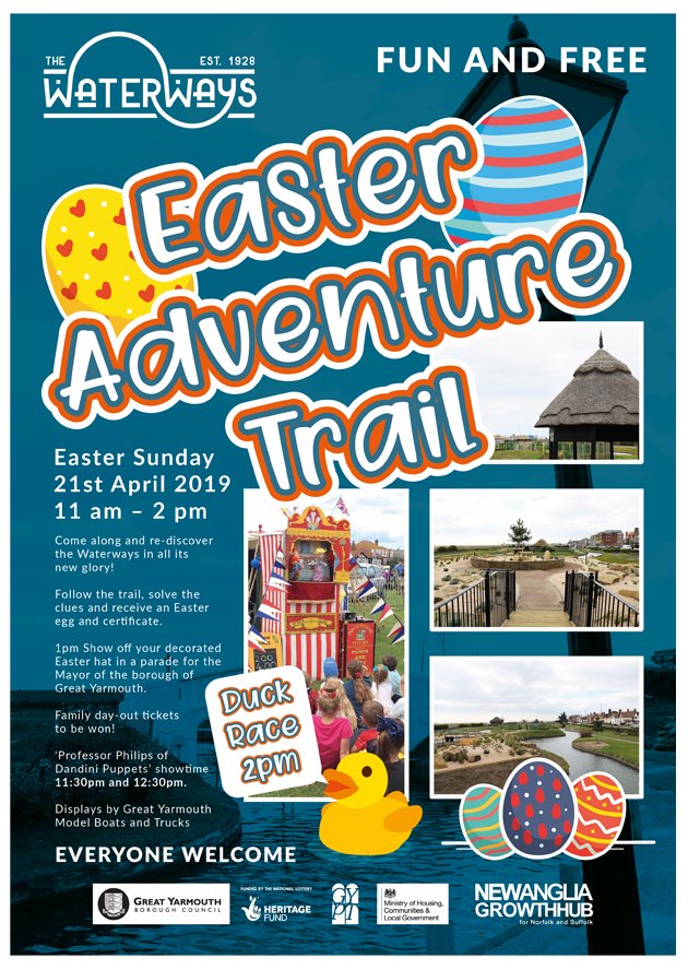 WaterwayProject's tweet photo. Don't forget to come and join us for some fun on Easter Sunday. The team are getting really excited about showing off the beautiful restoration on the Waterways side of the park. https://t.co/BmqfqWKoBt