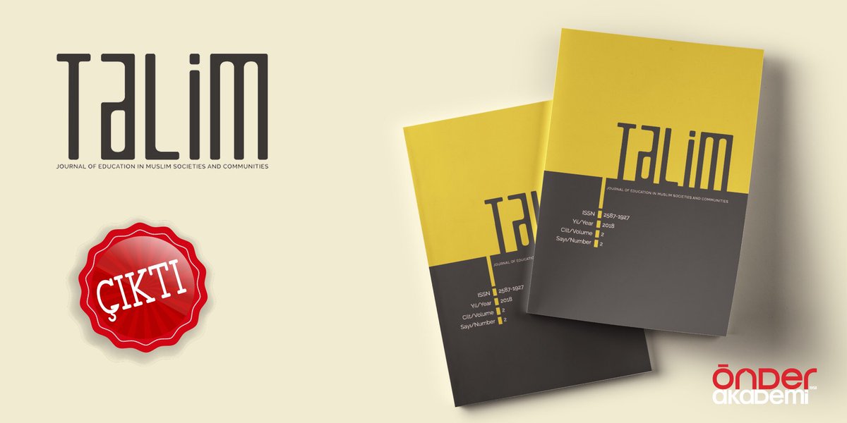 Talim Dergisi'nin 2. Cilt 2. Sayısı yayımlandı.

5 makaleden oluşan yeni sayımız sitedeki yerini aldı.

Yazıları online olarak okumak için: talimdergisi.com/issues/sayi-2-…