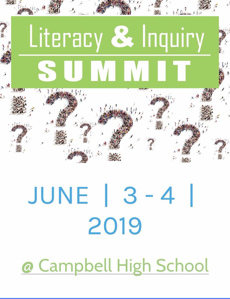 COBB_ELA's tweet photo. Join us for our 2nd annual Literacy and Inquiry Summit: Teaching for Change @Cobb_SS June 3-4 at Campbell HS https://t.co/cW4tnYduFy https://t.co/m2lSCN896E