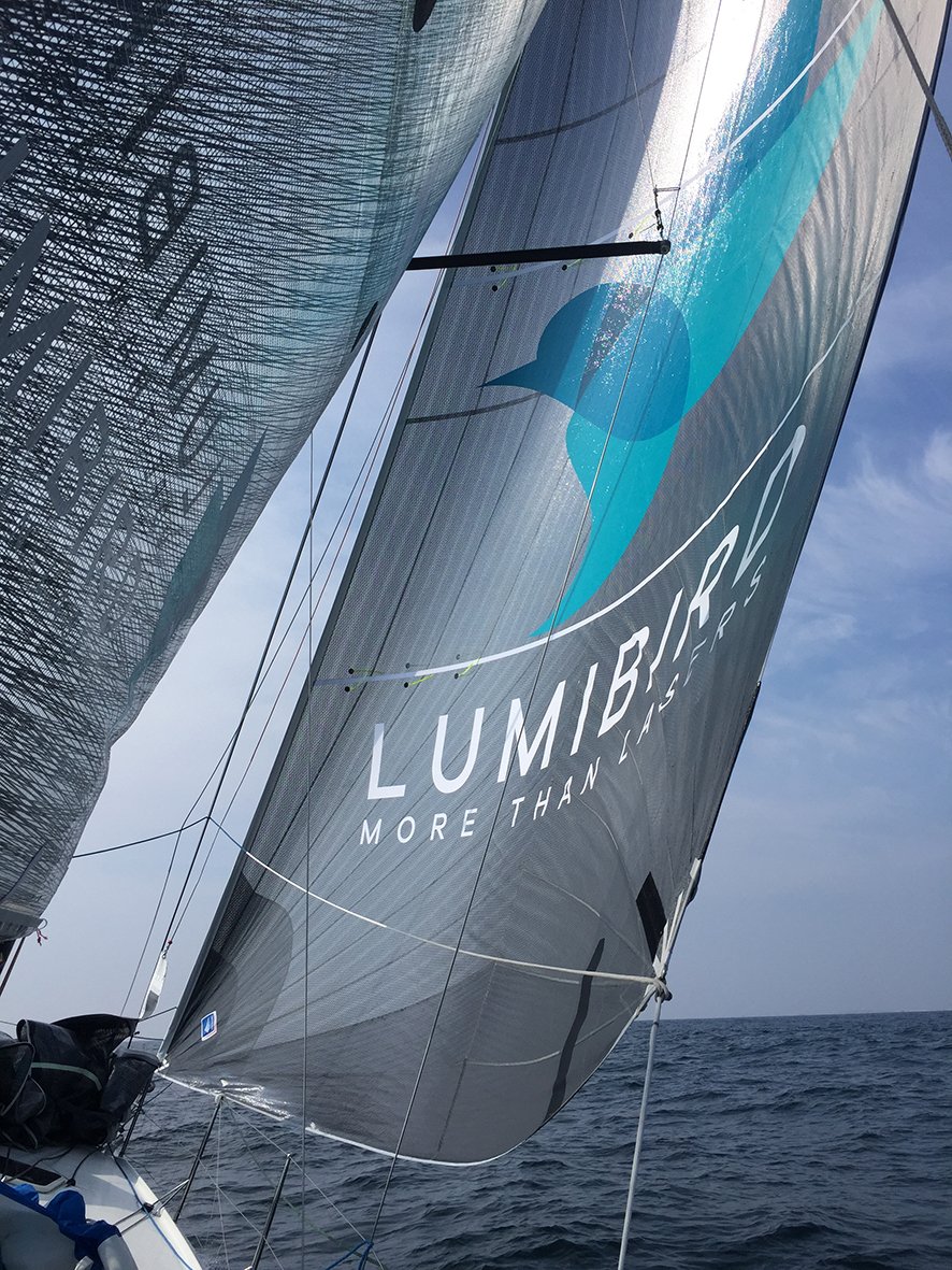 #MichelDesjoyeaux - triple winner of #SolitaireUrgoLeFigaro race - is satisfied of his #Facnor FX+ furler that is fitted on his #Lumibird Figaro 3’ Gennaker. The (blue) bird is flying away...and the master has sent us a few pictures: thanks to the photographer!