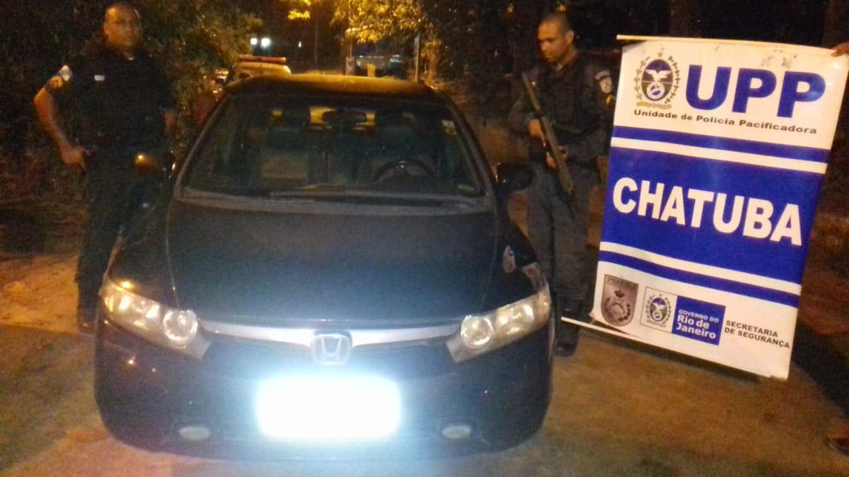 upprj's tweet photo. Um veículo roubado foi recuperado nesta madrugada, por policiais da #UPPChatuba, na Rua Aimoré. Após a informação do Núcleo de #Inteligência da Unidade de que o Honda Civic seria produto de roubo, o veículo foi removido para o PátioLegal e a ocorrência encaminhada para #40DP. ��♂️ https://t.co/VzyV7epYpK
