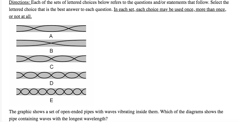 BHSDawgLibrary's tweet photo. #ACTFriday. Choose which pipe depicted below that shows waves with the longest wavelength. Tweet your answer back to receive a prize! https://t.co/89EFOs28fu