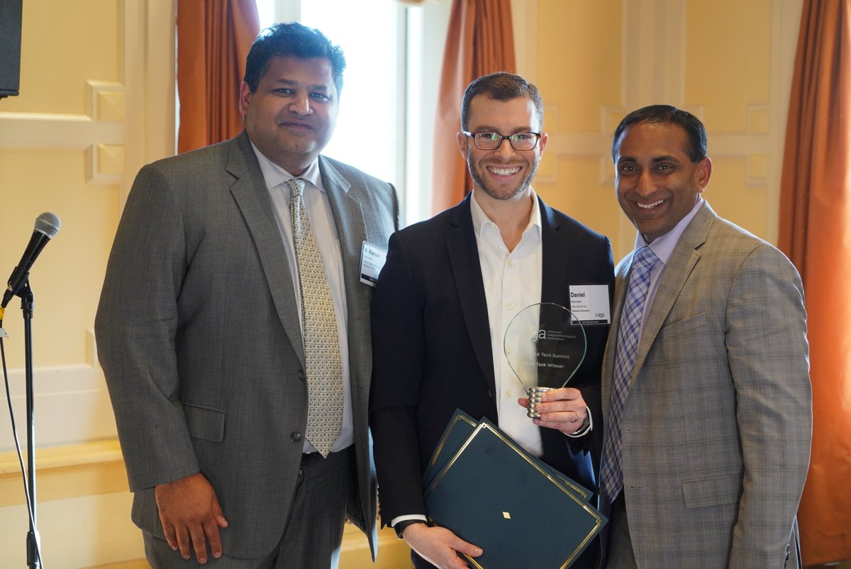AmerGastroAssn's tweet photo. Congrats again to our #AGATech #SharkTank winner @DanWeinstein_ @OshiHealth! Oshi is the “all in one” #IBD app. It allows patients w/ IBD to track their symptoms, “uncover hidden patterns affecting wellness,” connect with doctors/other patients. More info: https://t.co/TWkcm0OO8j https://t.co/QbPXceV2uq