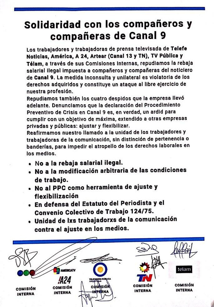 Gracias a los compañeros de todos los canales