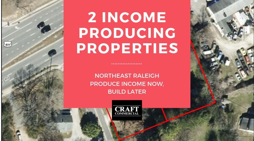 CraftComm's tweet image. 2 Income Producing Lots in Prime NE Raleigh Location. Produce income now, build later. #CraftCommerical #RaleighCommercialRealEstate bit.ly/2VGHSNo