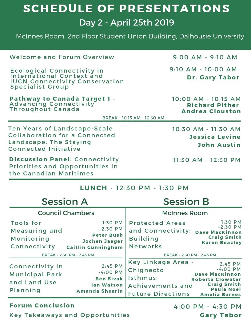Here is an update of our schedule for the forum - a reception will also be held after the closing presentation on April 24th  from 5-6 pm to continue the conversation on connectivity over hors d'oeuvres and beverages!