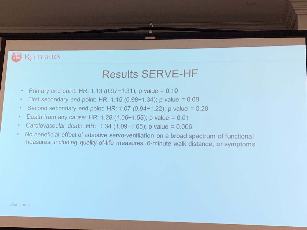 NJThoracic's tweet photo. Serve-HF — showed that ASV was harmful for patient s with HF — but there is a new trial underway that is looking to see how to help patients with CSB, and there is a device for diaphragm pacing and treatment of Central sleep apnea. https://t.co/Wh0HB0k1MM