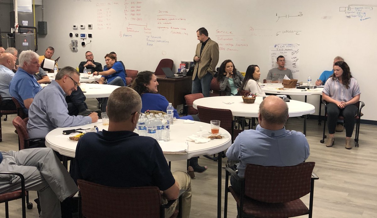 PHCCNC's tweet photo. THANK YOU Lauren Acosta Huckleberry and Acosta Heating and Cooling for hosting the Charlotte Chapter meeting on Tuesday night.  Over 30 contractors were in attendance! https://t.co/9roClJZeK7