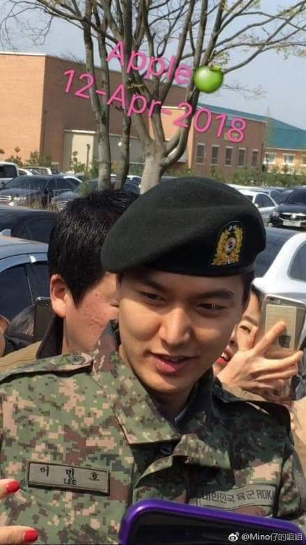 A year ago today 12.04.2018

#LeeMinHo completed the basic Military Training at Nonsan Training Center - Graduation Ceremony. 
 He looked so Handsome in Uniform 😍😍 
#WelcomeBackLeeMinHo