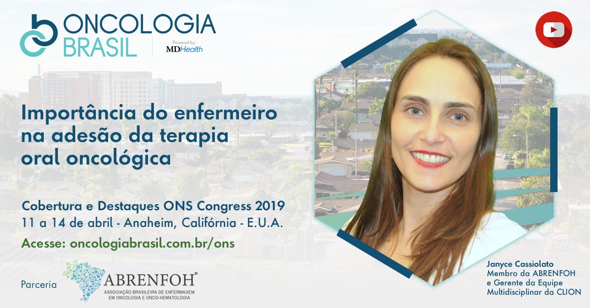 BrasilOncologia's tweet photo. Janyce Cassiolato, Membro da ABRENFOH e Gerente da Equipe Multidisciplinar da CLION, comenta sobre as ferramentas para melhorar a adesão do paciente oncológico ao tratamento com drogas orais.

https://t.co/4insyZrFAg https://t.co/usqmE9Oneb