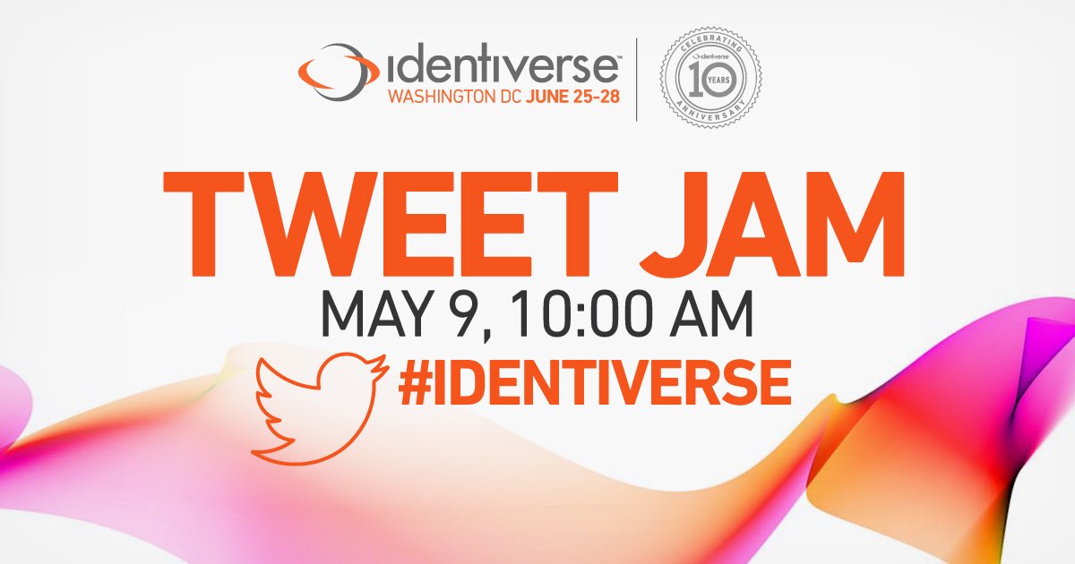 It’s that time of the year, the #Identiverse Tweet Jam is back! 🎶 Mark your calendars for May 9 at 10am PST / 1pm EST and stay tuned for the details.