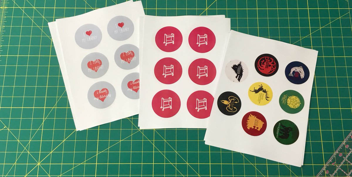 GumbergLibrary's tweet photo. Prepping some button art for the #MakerBreak this afternoon. Try out the button maker and see what other treasures we have in the Gumberg #LibraryofThings. More info here: https://t.co/hDE9WWIGYo #NationalLibraryWeek https://t.co/3KBVtVfnv1