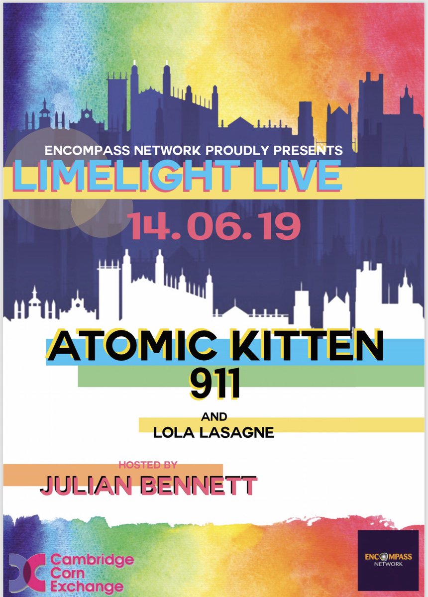 Come and see me and @LizMcClarnon live this summer on June 14th at #Limelightlive alongside @911official - it’s gonna be amazing, buy your tickets here➡️ cambridgelive.org.uk/cornex/events/… x