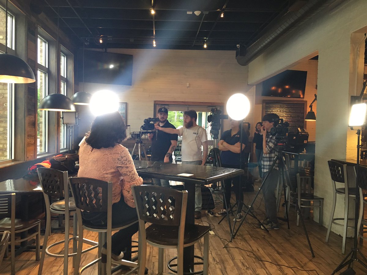 Almost showtime! The @midmornaundrea crew is getting us ready to go live from <a href="/BulldogBurgerCo/">Bulldog Burger Co</a> at 9am! <a href="/CDAFestival/">Cotton District Arts Festival</a> #SBW2019