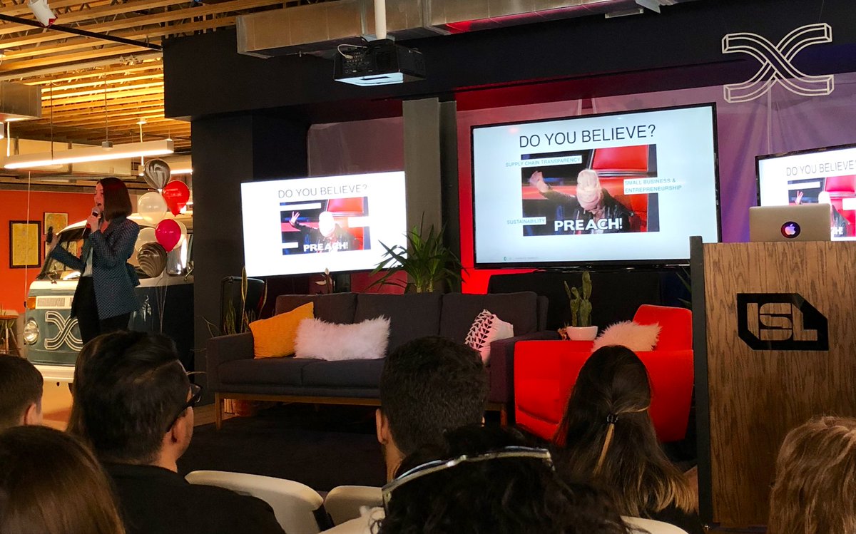 JoshLasky's tweet image. .@kimbryden laying down truth during her talk at #ContraryCon about the inherent inequities in our #foodsystem and how @cureateco is shifting #procurement toward #local, #sustainable, #small producers and businesses