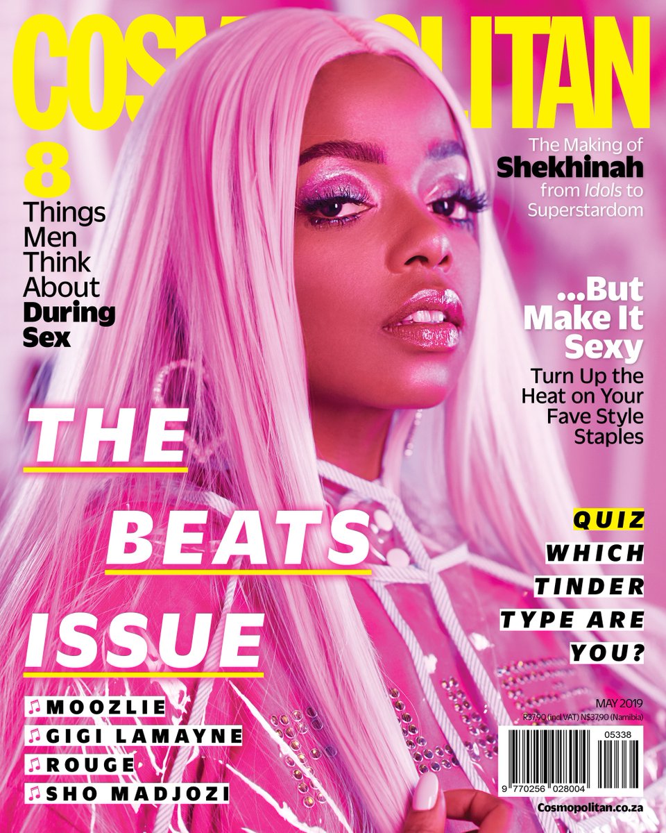 The #COSMOBeatsIssue is HERE π¨ Ft. Stream Queen @shekhinahd! πΆ Pick up the issue to read about her journey from 'Idols' to SUPER-stardom π₯ #COSMOxShekhinah Also in this issue: #RapCity β οΈ Our main fashion editorial ft. @Rouge_Rapper, @nomoozlie and @Gigi_Lamayne π