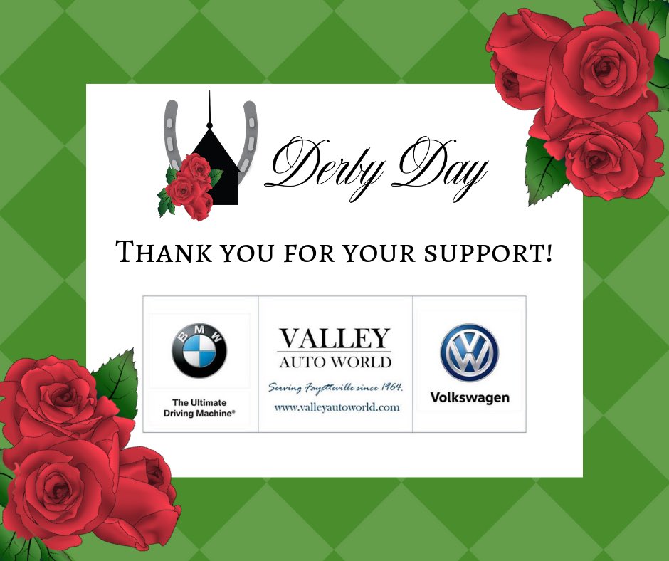 CapeFear_BG's tweet photo. Talk about horse power, Valley Auto World is a dedicated and valued sponsor for Derby Day on May 4th! Thank you for your support in the Garden's mission to transform people's relationship with plants and the natural world. 🌹🐴 @ValleyAutoWorld https://t.co/FheUpkuK7U