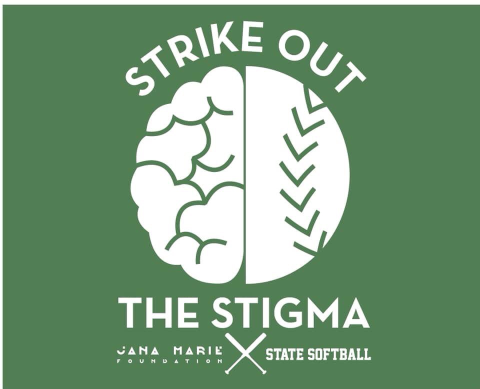 SC_SOFTBALL16's tweet photo. Catch us in action tonight @7pm under the lights as we “Strike Out the Stigma” against Central Mountain. All proceeds go to the Jana Marie Foundation! #weargreen  @JanaMarieFounda https://t.co/q64IdvQ8kK