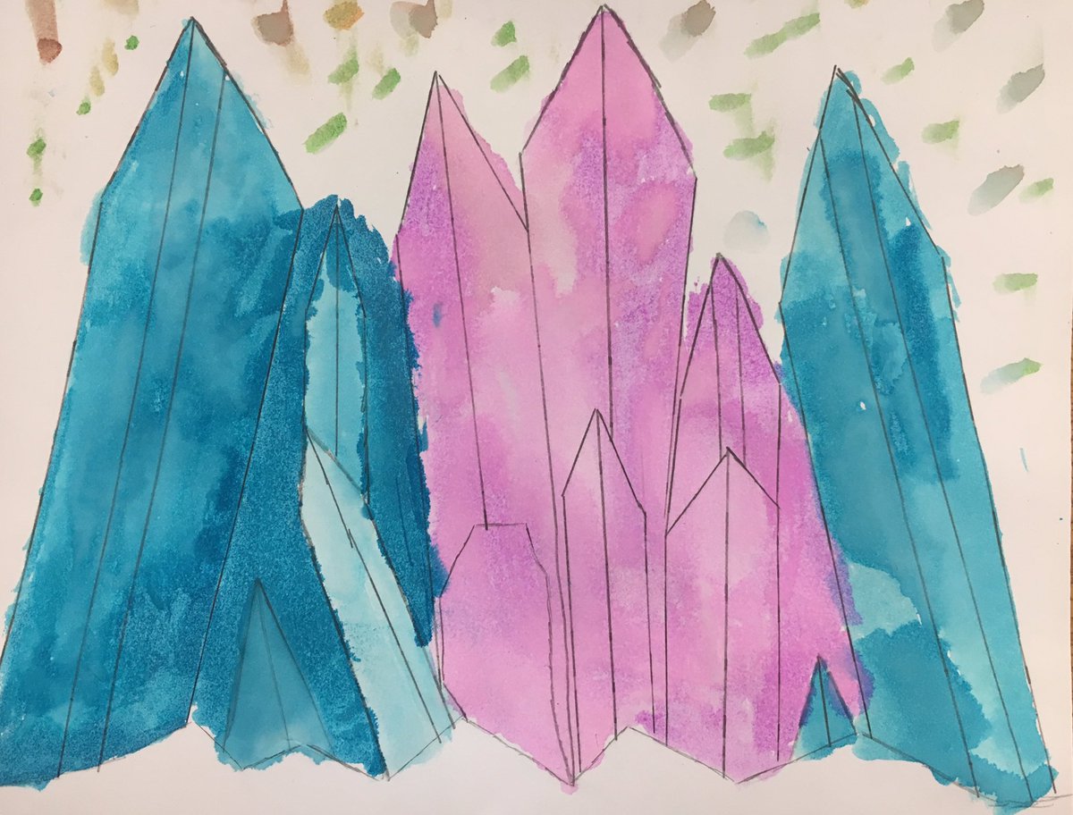 CbeARTstudio's tweet photo. Art rocks!! Beginnings of our CBE Bears’ brilliant and bold Crystals, Gems and Minerals...more to come! #elementaryarteducation #risdgreatness #risdace #risdconnects #watercolor #risdartmatters https://t.co/lTQpaKWC9z