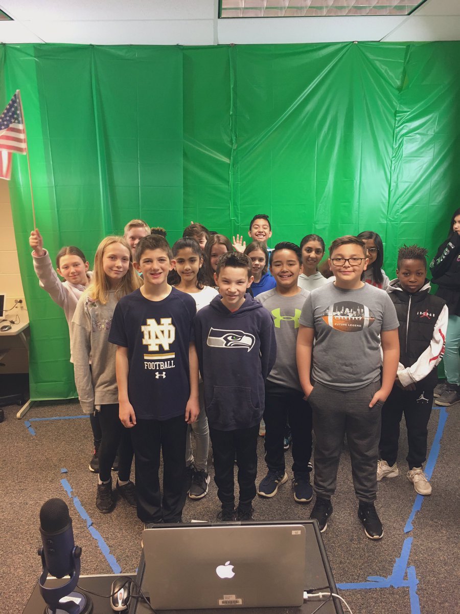 5th graders did a great job with video announcements this morning! #HLSHero4Life #ccsd93 #D93Innovates