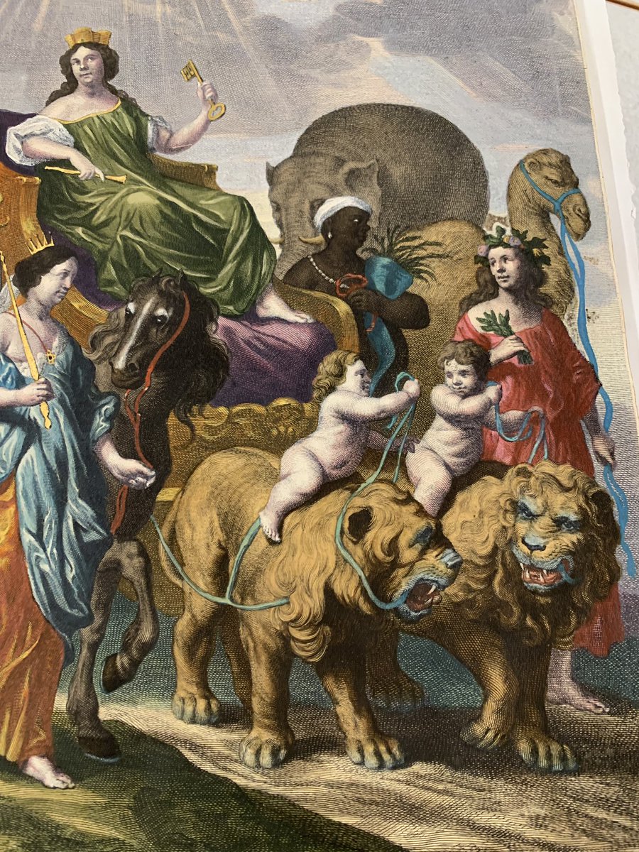 UMN_MakeandKnow's tweet photo. #frontispiecefriday This vibrantly hand-colored edition of Blaeu’s Atlas Major dates to 1667. The first of twelve volumes in a set once owned by Pope Clememt XI. Located at the Bell Library. #print #printhistory #rarebooks #handcolored #geography #earlymodern https://t.co/TzJoIRlujs