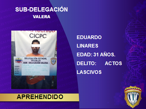 @CICPC069 <a href="/cicpcvalera/">@CICPC069</a> @CICPC069 <a href="/cicpcvalera/">@CICPC069</a> #CICPC/SD VALERA, APREHENDE A UN CIUDADANO POR EL DELITO ACTOS LASCIVOS. <a href="/DouglasRicoVzla/">Douglas Rico</a> <a href="/PRENSACICPC/">PRENSA CICPC</a> <a href="/elvisolancer70/">Elvis Villalobos</a> <a href="/dixmed131370/">Grass 🍃 Alert</a> <a href="/REDIPLOSANDES/">REDIP LOS ANDES</a> <a href="/CICPCDETRUJILLO/">@CICPC255</a>