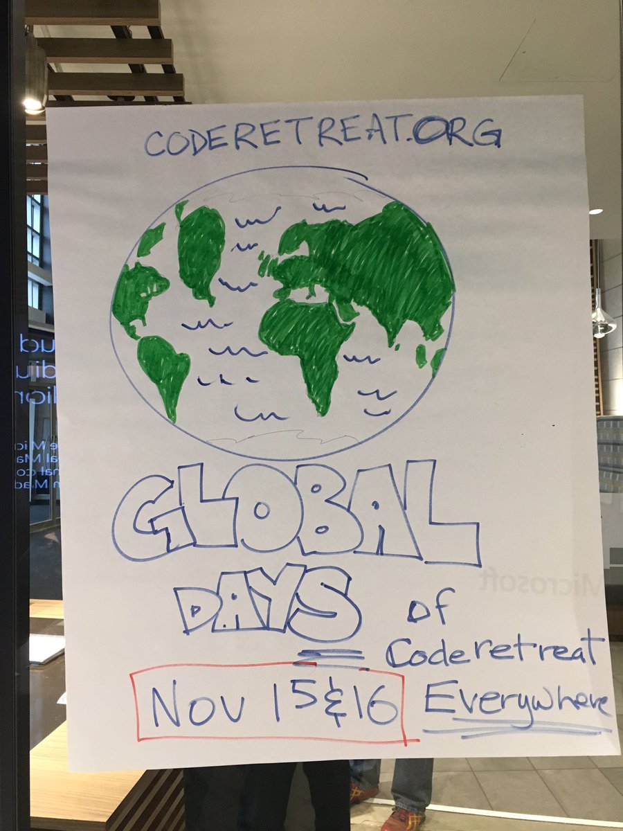 CuriousAgilist's tweet image. 2 days of GLOBAL DAYS OF @coderetreat Nov 15-16, EVERYWHERE. Details at codretreat.org (as seen at #mobprogramming2019 )