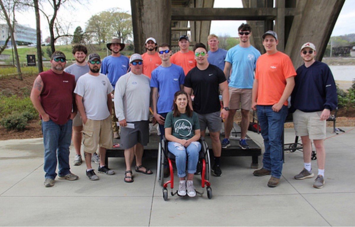 Delta Phi Chapter at Jacksonville State hosted a bass tournament to raise money for Megan McDuffie, a patient with Muscular Dystrophy. The event raised over $1k to go towards a lift for her to access the second floor of her house. 24 boats participated. #myFraternity #MDA