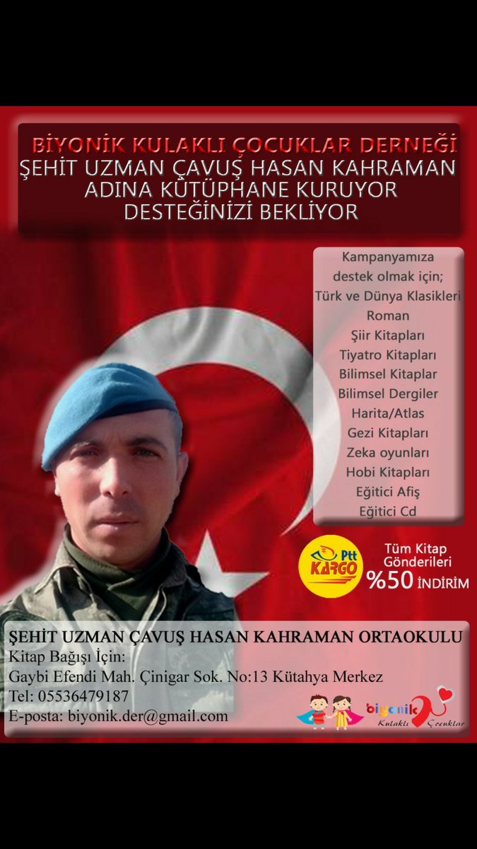 Şehidimiz adına açılacak kütüphane için destek çağrımızdır.