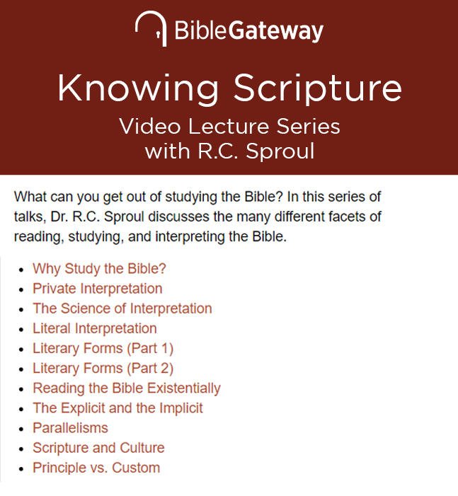 biblegateway's tweet photo. Did you know you can watch free lecture videos from @RCSproul on Bible Gateway?
Click here https://t.co/AtseROAoDh to dive into the different tactics of reading, studying, and interpreting the Bible. #featurefriday #bibleverse #biblelecture #biblestudy https://t.co/SHGN34Onuu