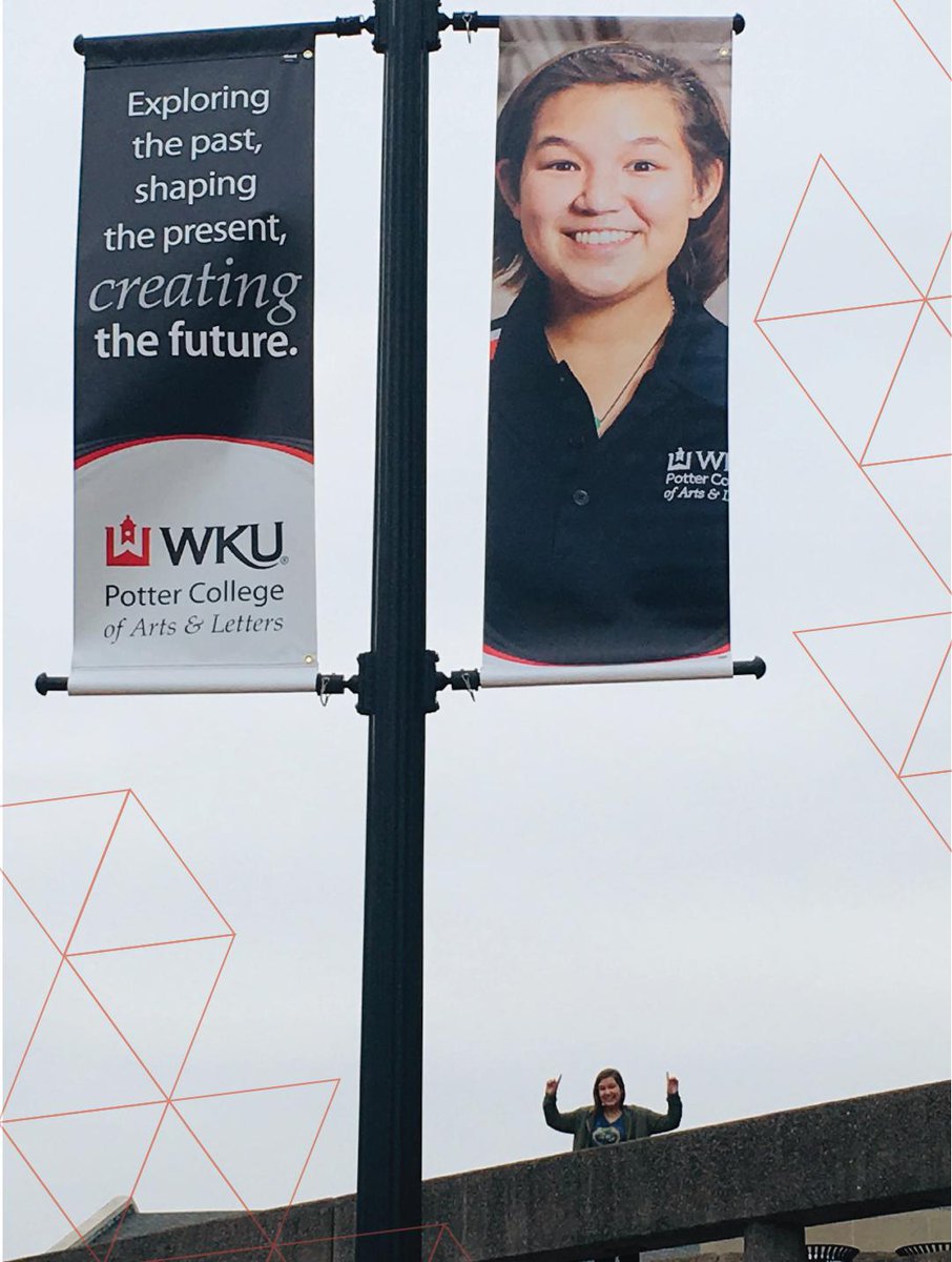 WKUCOMM's tweet photo. Congrats to Corporate &amp; Organizational Communication Major AC Chan for being chosen as a representative to be featured on our banners outside the Fine Arts Center! Go check it out! #WKUComm #CommRepresents https://t.co/C8x7n88SSh