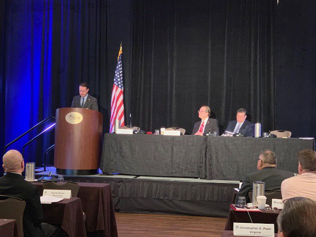 EACgov's tweet photo. Michael Dunavant (@USAttyDunavant), United States Attorney, Western District of Tennessee @TheJusticeDept talks election offenses at @EACgov #StandardsBoard Meeting - Day 2. #EACSB2019 #ElectionPrep19 https://t.co/psLUx4OW9T