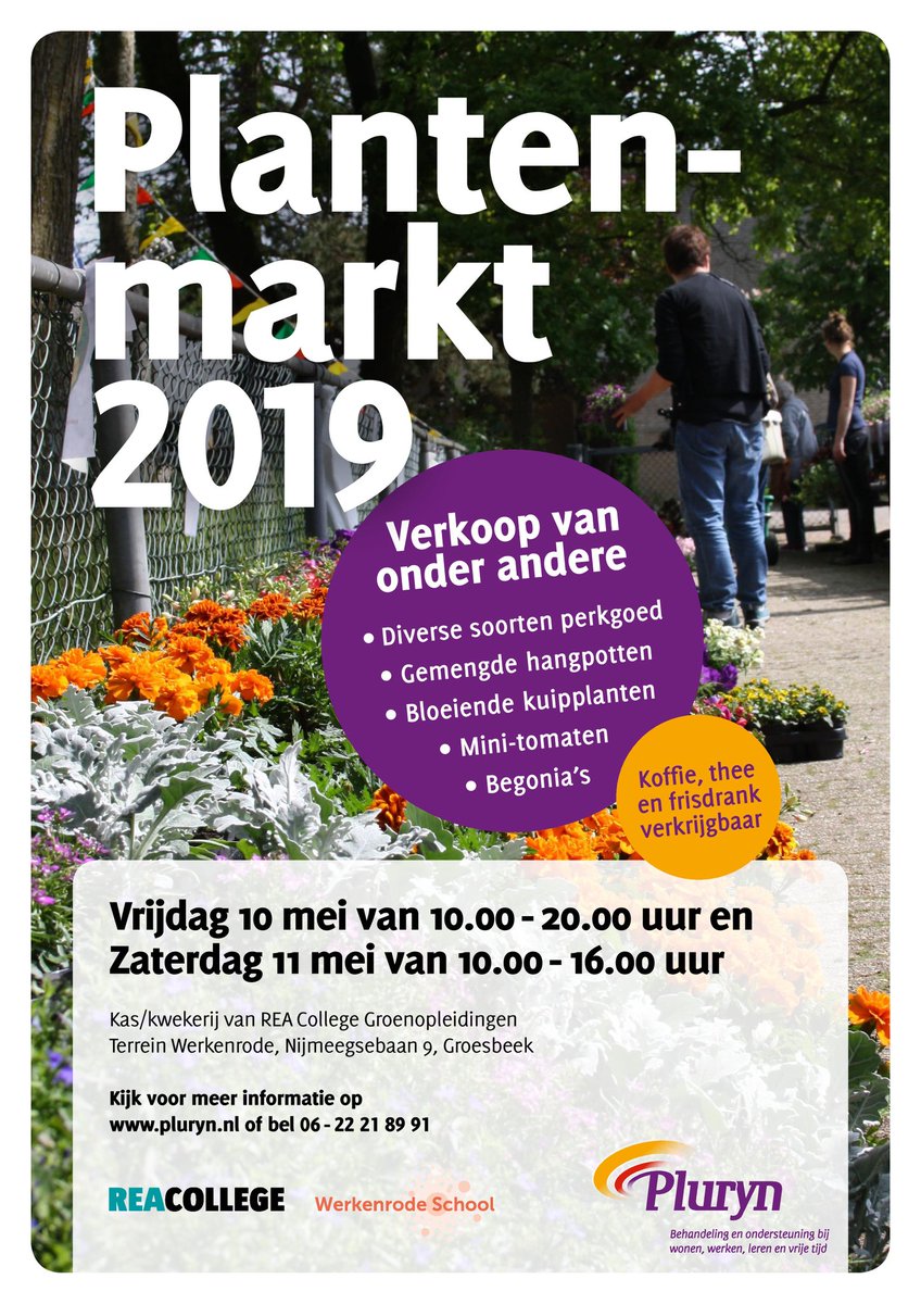 Noteer alvast in de agenda: 10 en 11 mei, Plantenmarkt <a href="/ReaCollegeGroen/">REA College Groen</a>