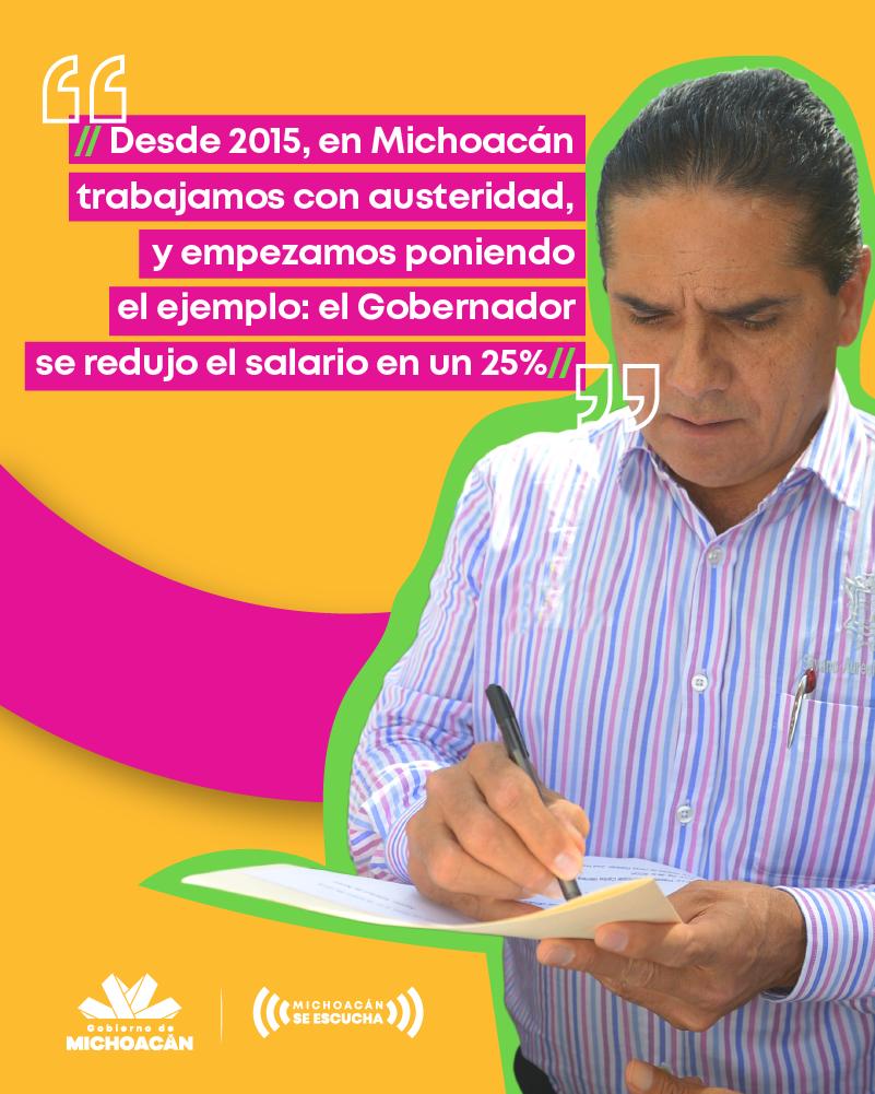 Silvano_A's tweet photo. Para sanear las finanzas estatales y mantenerlas estables era necesario implementar un gasto responsable, por eso los ajustes los empezamos desde arriba. #MichoacánSeEscucha para el bien de su gente y de su tierra. https://t.co/ZssdsrZTb2