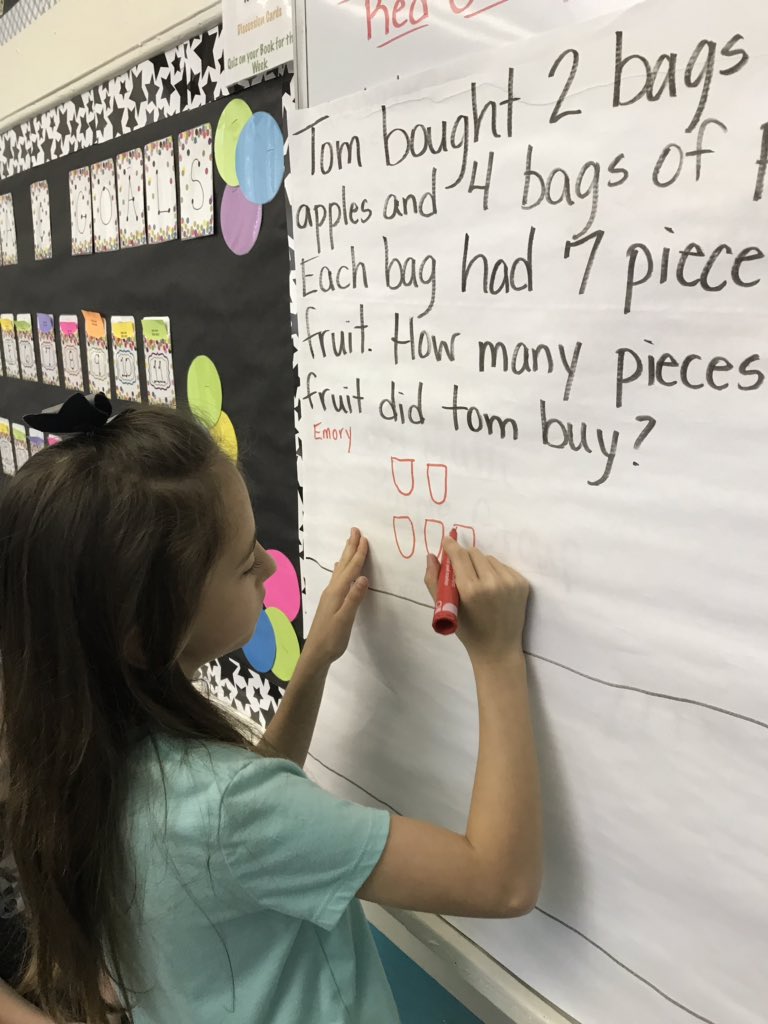 anna_allman's tweet photo. It doesn’t get much better than kids teaching kids to think differently 🤔 #ProblemSolvers #MoreThanOneWayToSolveAProblem #ShowYourWork @JenniferWarden5 @jenbrown224 #RESthinks https://t.co/Wbh0A3G8Sl