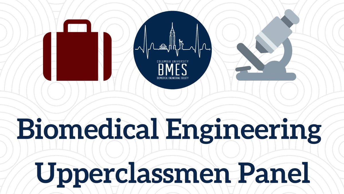 ColumbiaBMES's tweet photo. Join us for our panel at 2 pm in Lerner 568 (free Junzi!) and smoothie study break at 6 pm in the Broadway Lounge!!!! https://t.co/ckCvaBxgCY
