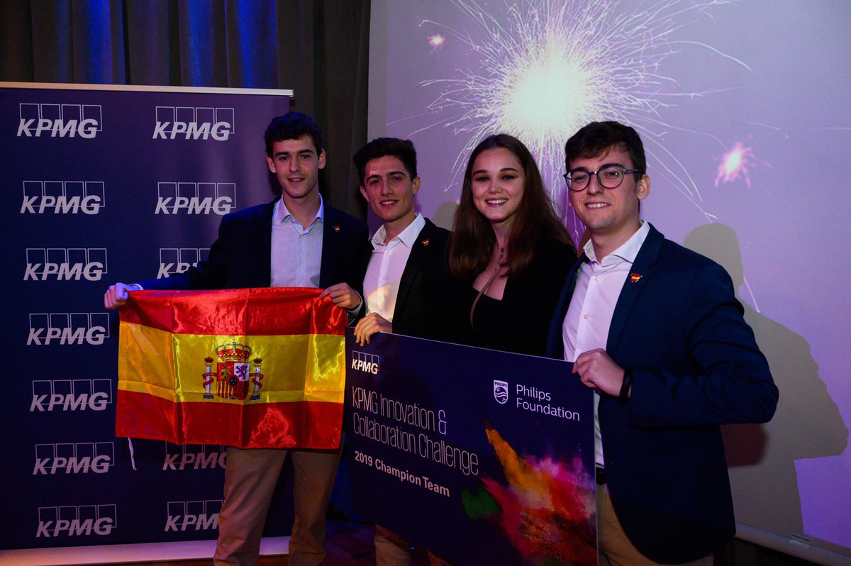 BillThomas_KPMG's tweet photo. Huge congratulations to Team @KPMG_ES – the 2019 #KPMG Innovation &amp; Collaboration Challenge champions! Well done to
the 21 participating teams on an outstanding competition! #KICC2019 #KPMG #TalentofTomorrow https://t.co/xw0rzVW3hk