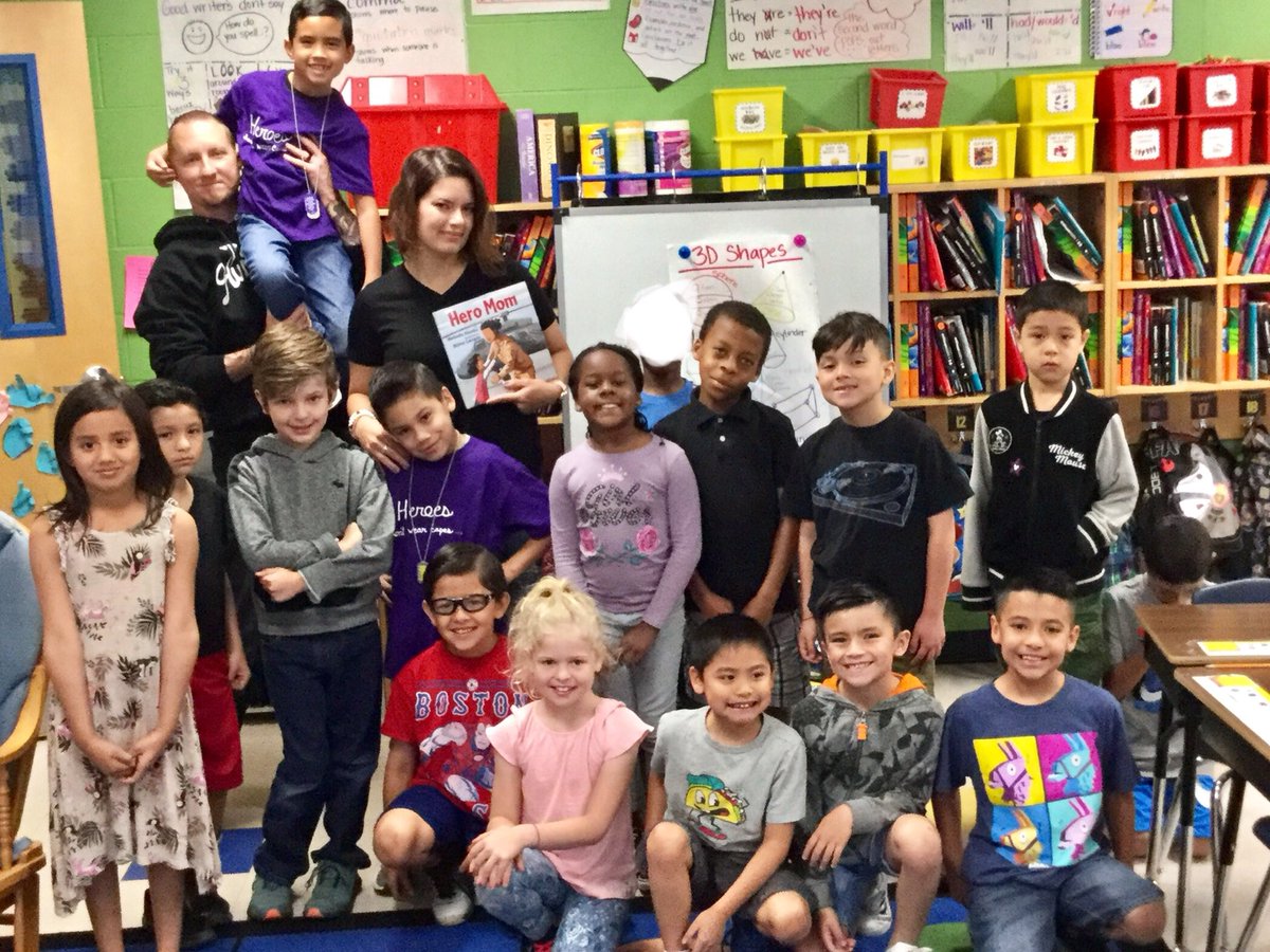Cass1519's tweet photo. #purpleup #hoffmannstrong #thisishoffmann @NISDHoffmann Hero moms and Hero dads have Hero Kids! Honoring the military child in April with special guest readers! https://t.co/YxFSrhrkYH