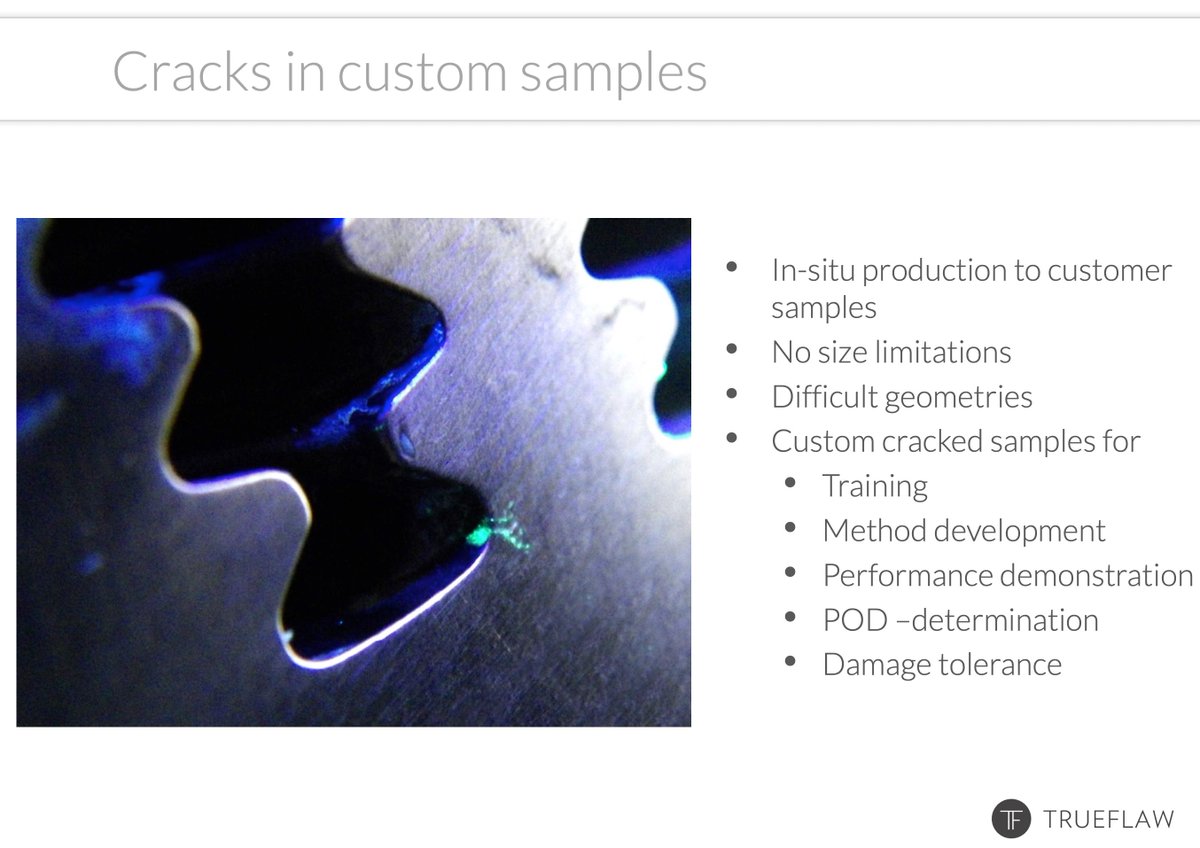 Trueflaw_ltd's tweet image. Real cracks in custom samples.
-------------------------------
#FlawDetection #POD  #phasedarray #ultrasound  #EddyCurrent #xray #AI #ArtificialIntelligence #NDT #ML #MachineLearning #aerospace #nuclear #aviation #space  #AR #AugmentedReality #oilandgas #oilandgasindustry